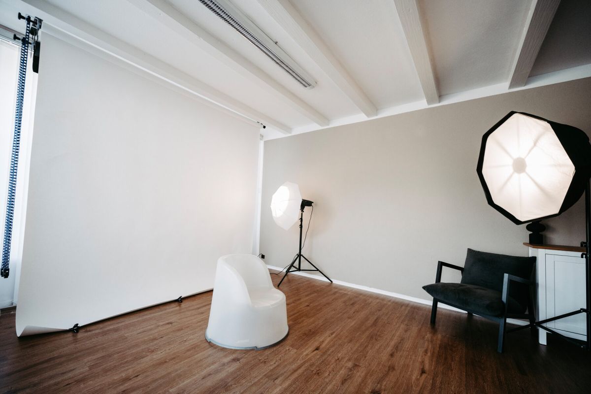 Studioaufbau mit Softbox